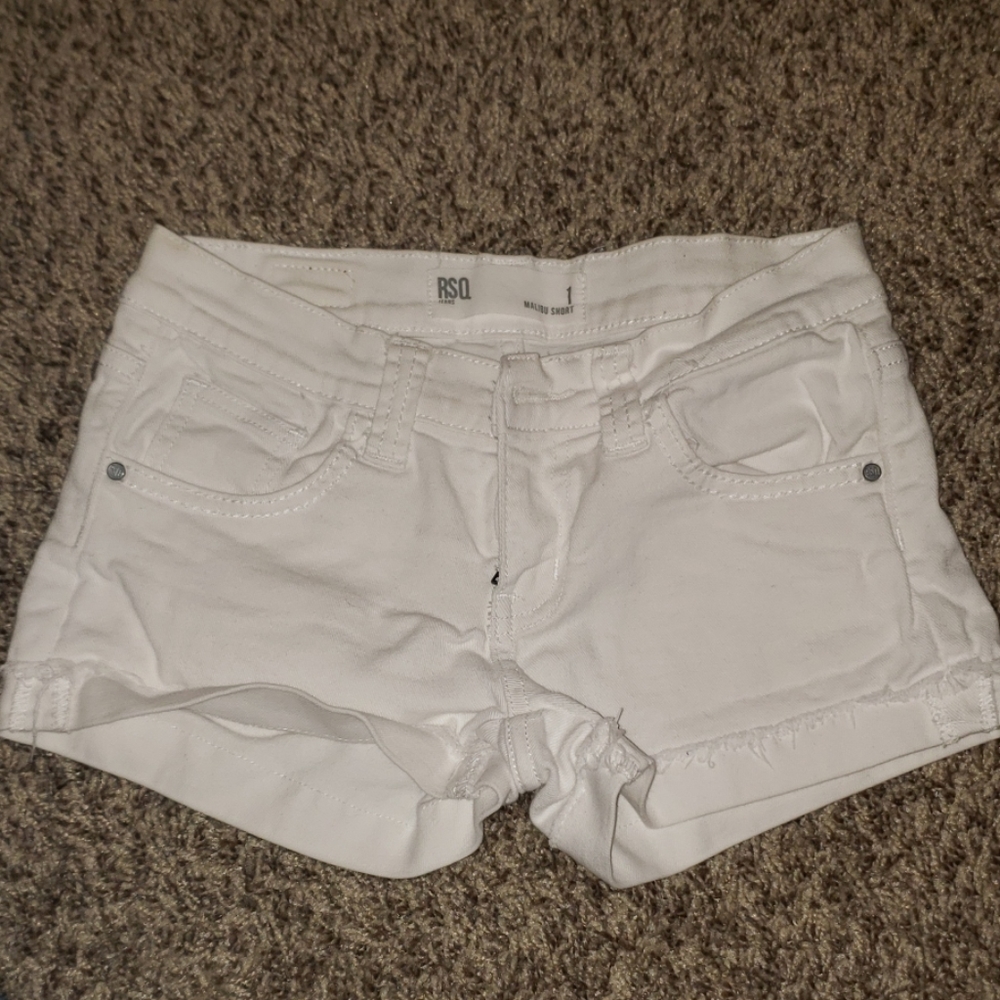 White denim shorts